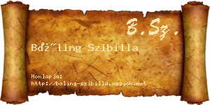 Báling Szibilla névjegykártya